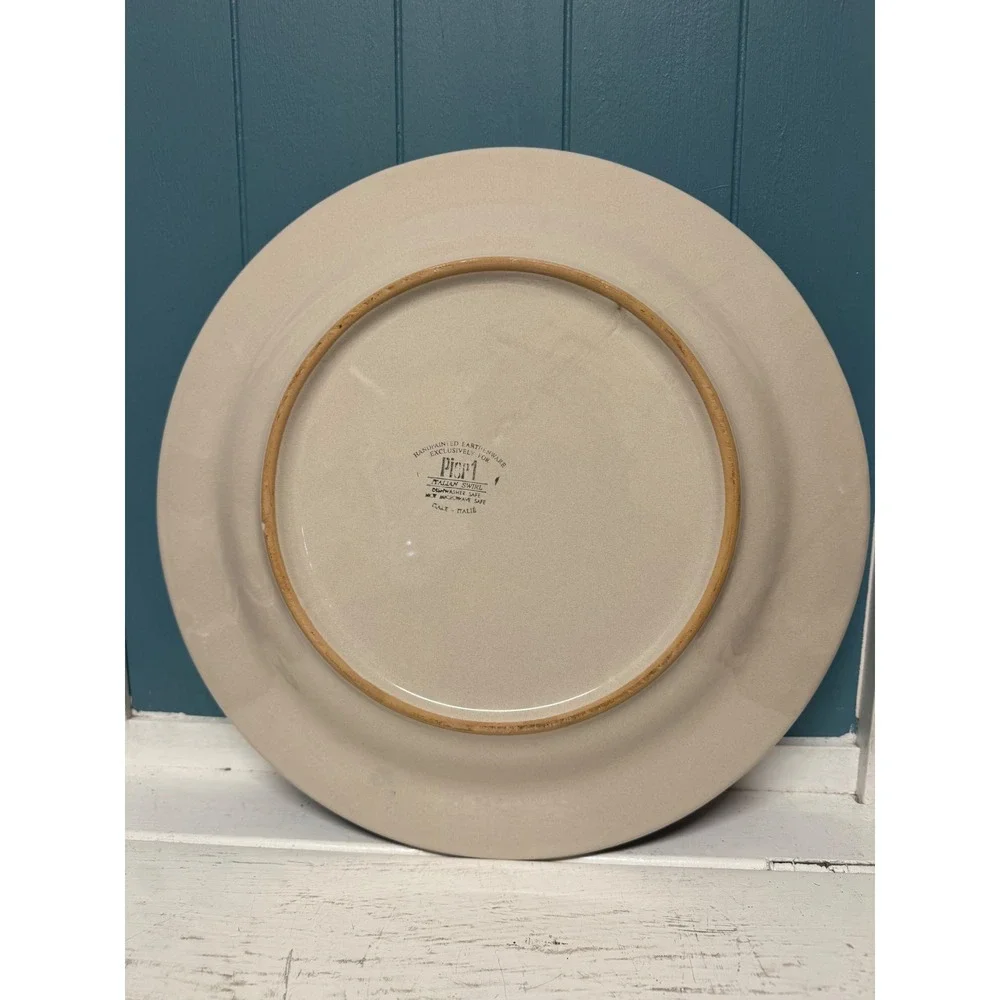 Pier 1 Italian Swirl Handpainted Earthenware Charger Plate 13